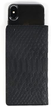 GAZE Xperia Ace Slide Type Notebook Type Case (SO-02L) Matt Python Diary Black Pocket Genuine Leather Xperia Ace GZ16622