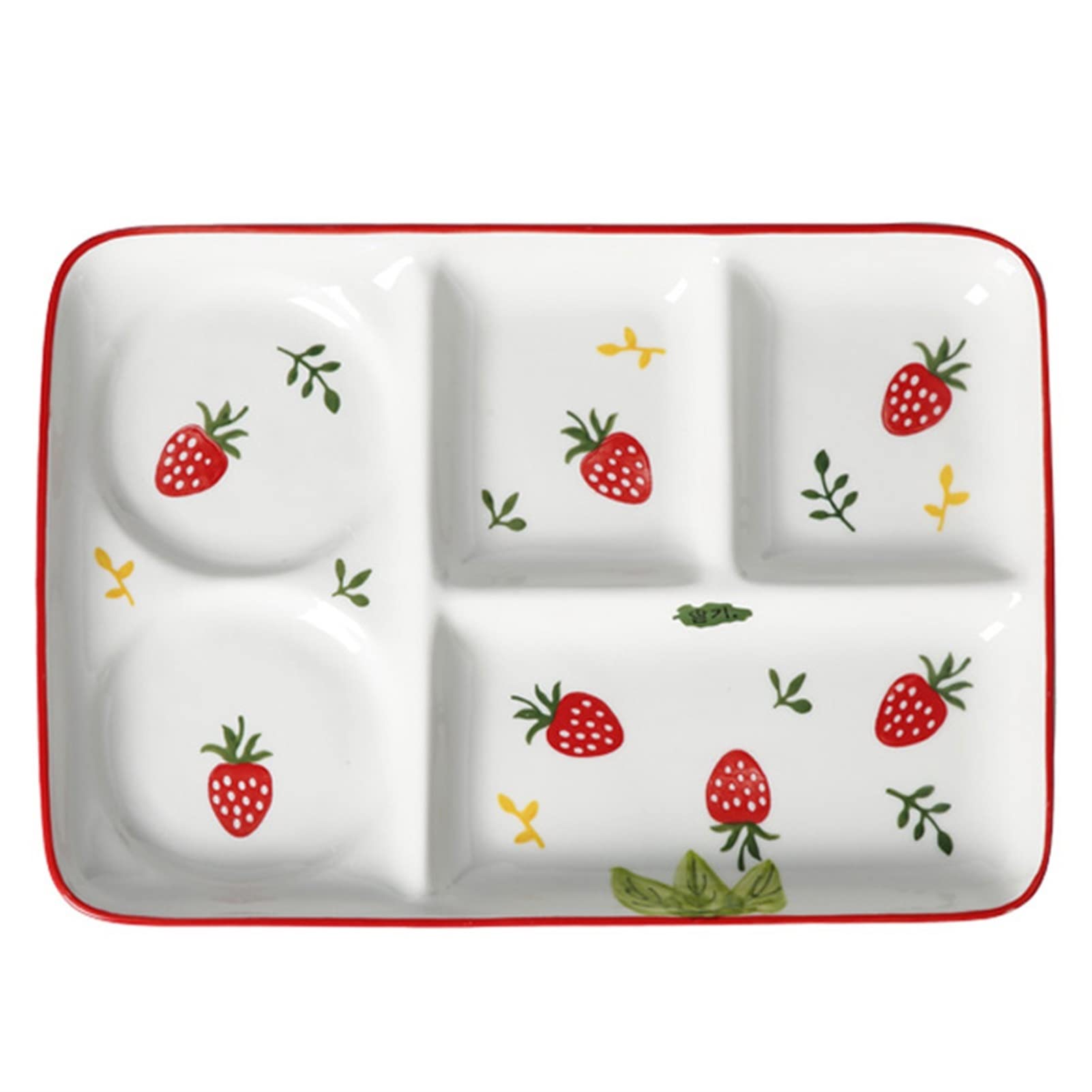 Meiiron Section Plates Set for Adults, 12"/14" Large Dinner Plate with Dividers for Adults Serving Size Plates for Portion Control (Size : 12")