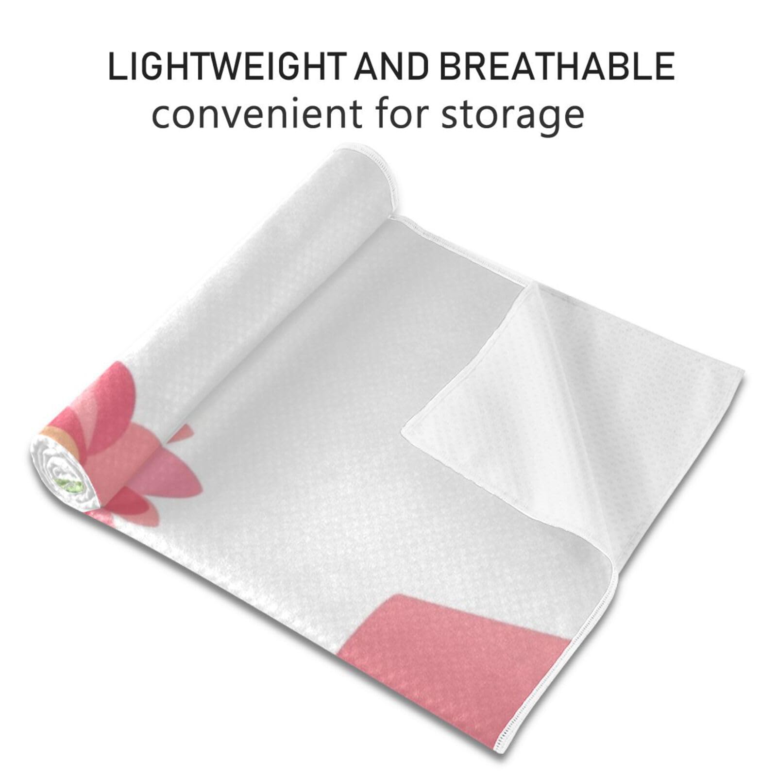 SEINDUS Cute Cactus Pattern Hot Yoga Towel for Women & Men, Non Slip Super Absorbent and Quick Dry Yoga Mat Towel for Hot Yoga, Pilates and Fitness 73