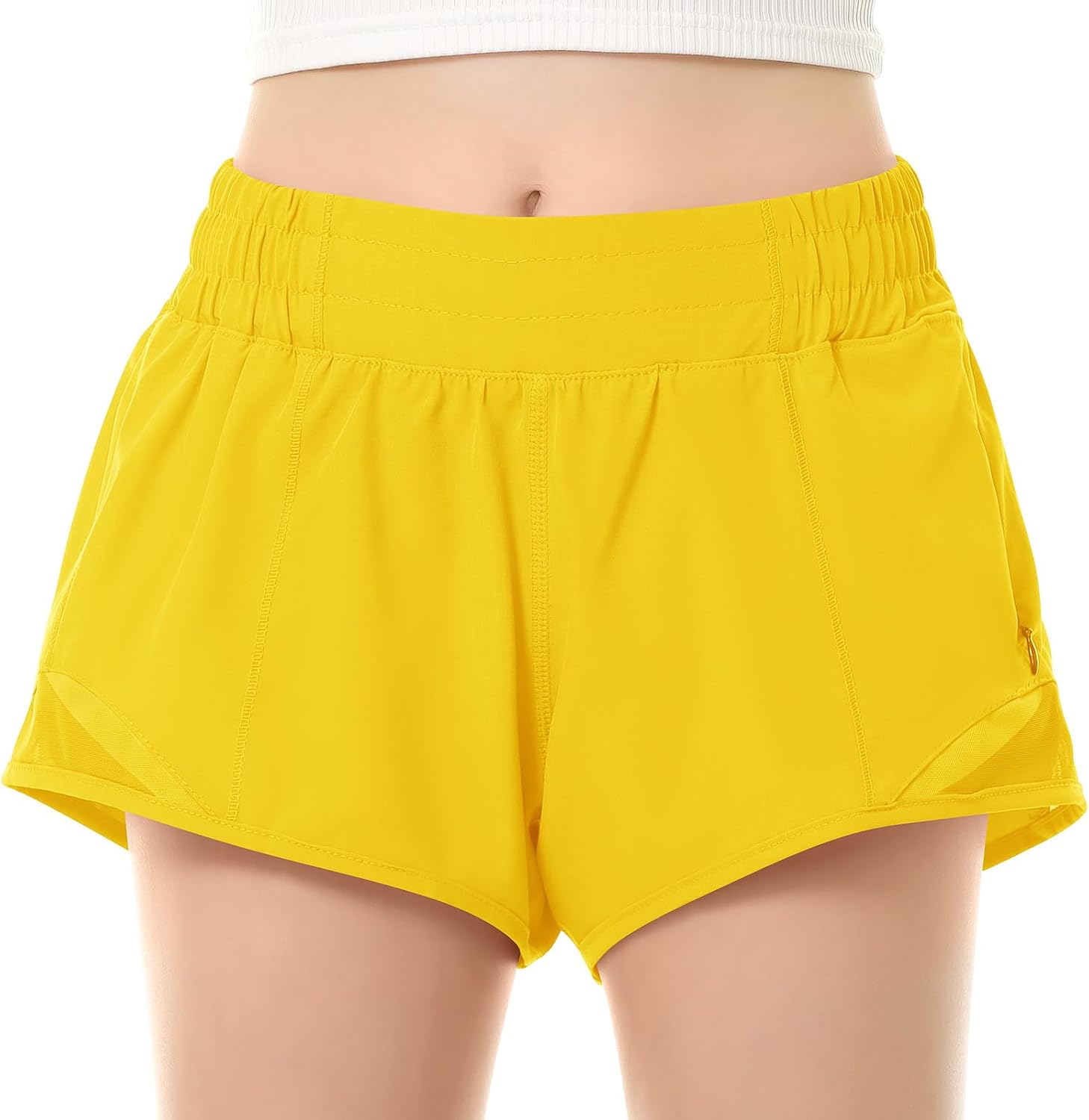QooNoo Girls Athletic Shorts with Zipper Pocket Running Shorts | Lightweight Elastic Waist for Teen Girls Kids Active Sports