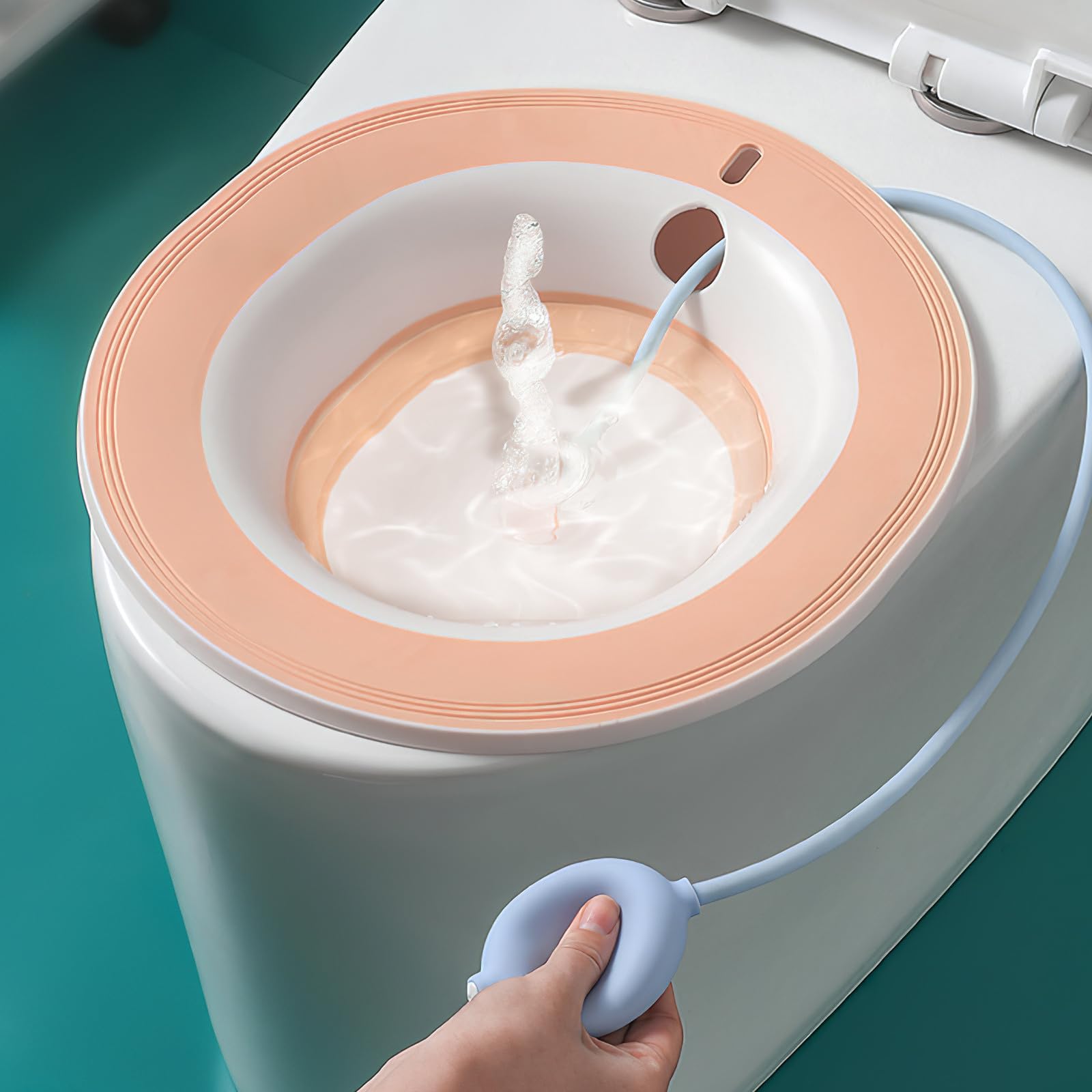 BETOOKY Bacinella per Lavaggio Intimo Post Parto per Donne Incinte con Design Antiscivolo, Materiale Pp e Tpr, Adatta per Toilette Rosa, Accessorio Pratico per Igiene Quotidiana