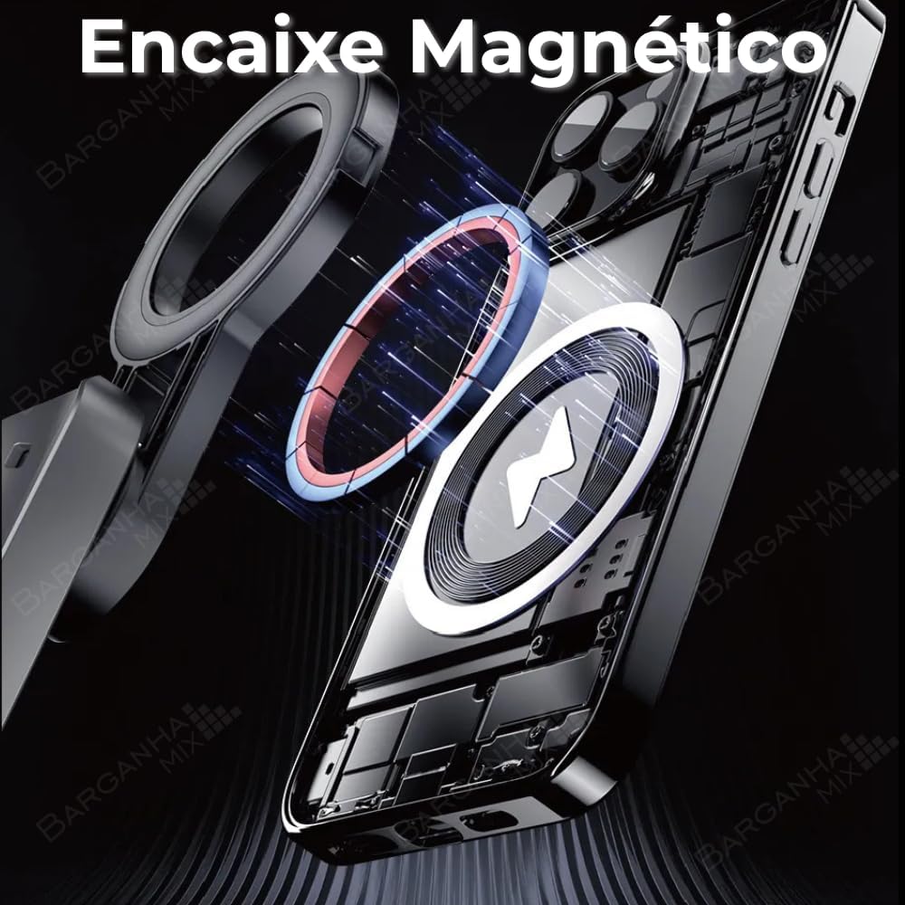 Tripé Magnético 4 em 1 para Celular Bastão Selfie Extensível Suporte Tripé com Encaixe Magnético MagSafe com Controle Bluetooth Removível Compatível iPhone e Android