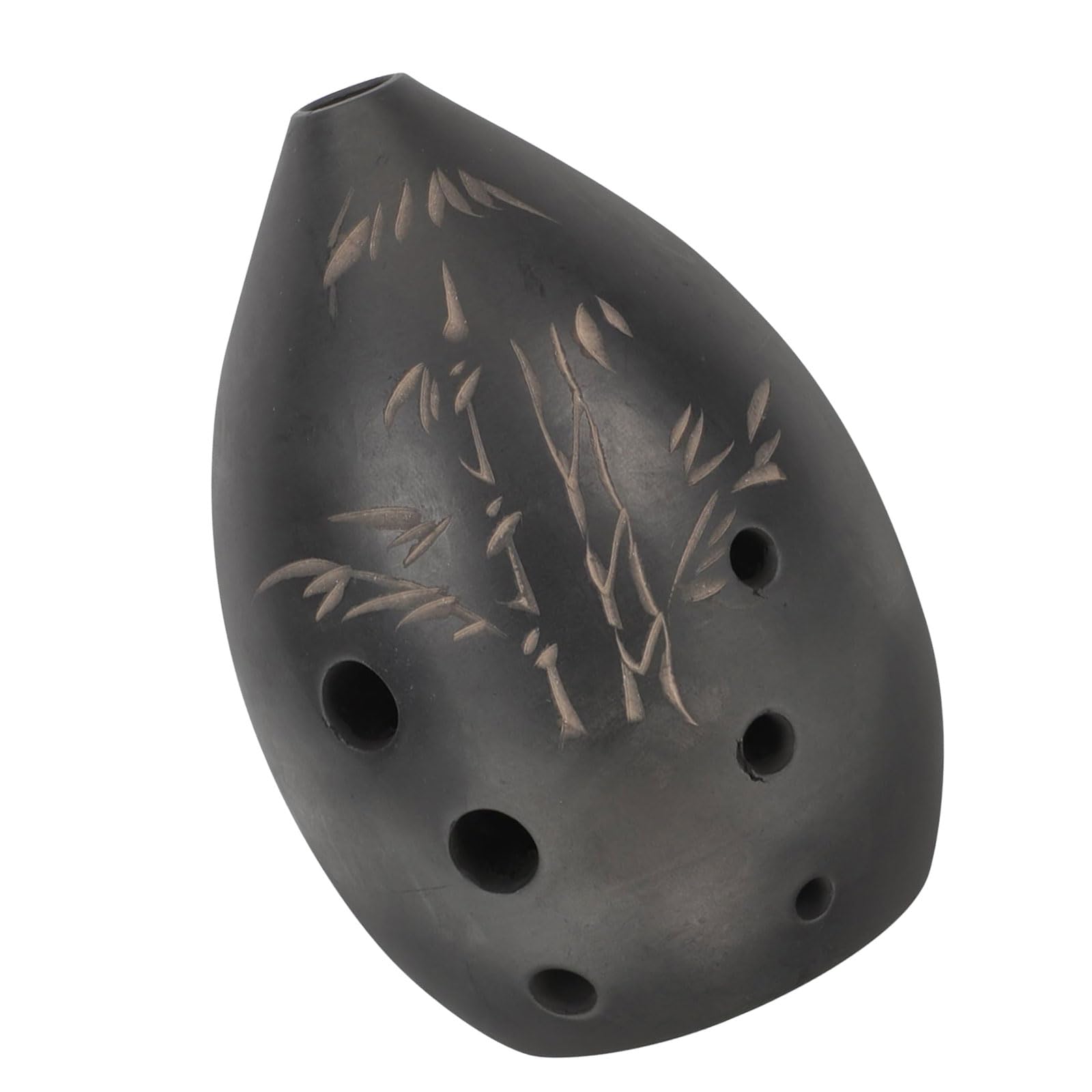 Tsophreniq Clay Ocarina Flute 8 Hole Ancient Chinese Musical Instrument Handcrafted Perfect for and Ceremony Black Clay Ocarina