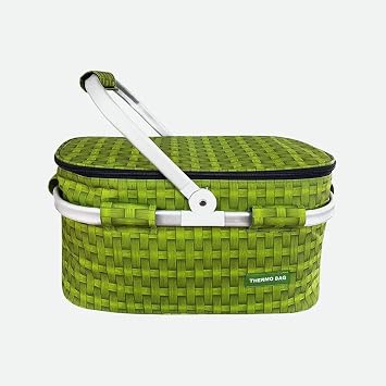 Camouflage Pattern Picnic Carrying Bag, Thermo Cold-Hot Protection Dining Bag, Thermos Bag 26x45x26 cm 27 Liters Assortment