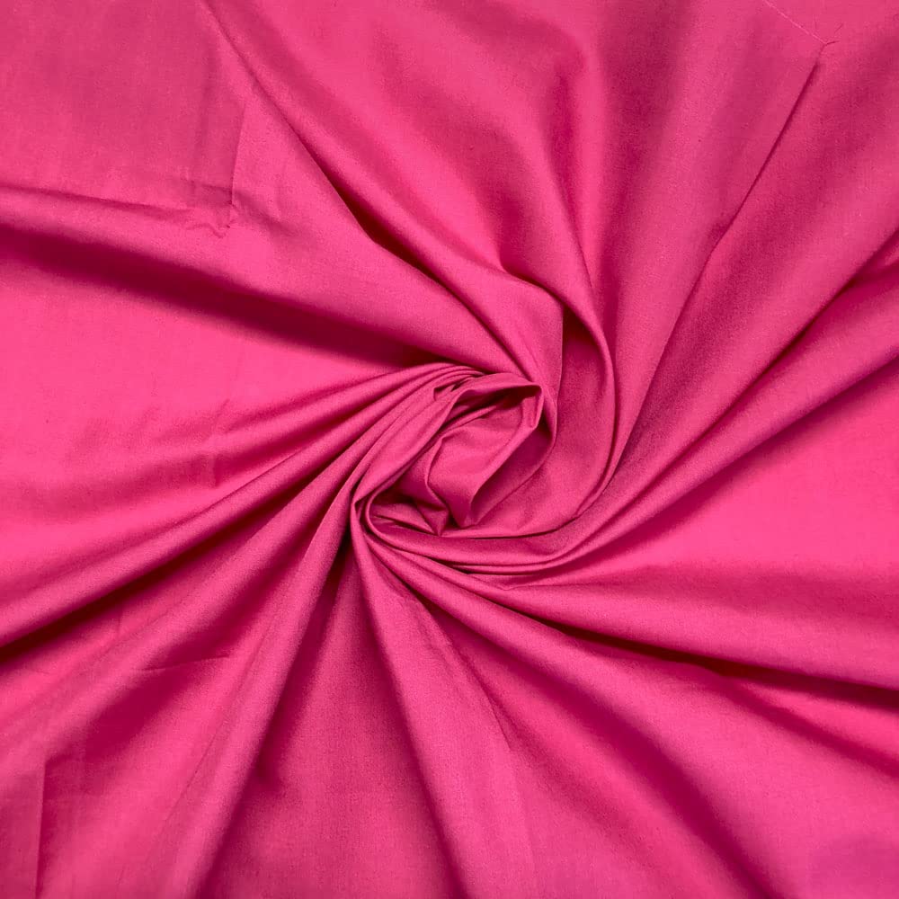 Plain Polycotton Fabric 60+ Colours Poly Cotton Dress Craft Sold Per Meter (Fuschia 43)