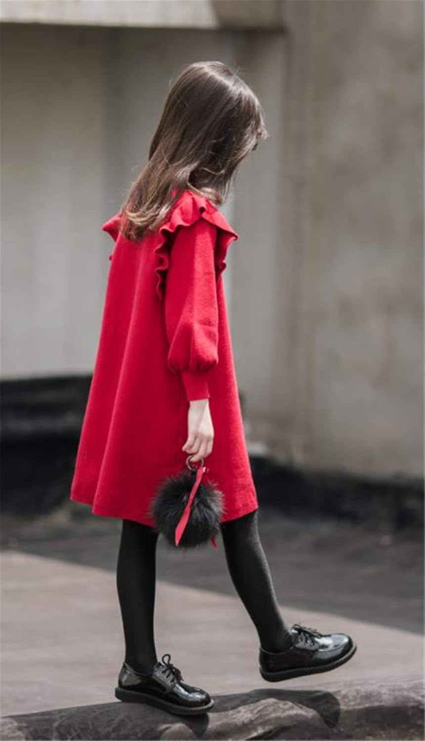 [ベィジャン] 子供服 長袖ニット 女の子 ニットセーター ワンピース セータードレス ロング丈 おしゃれ 可愛い 秋冬着 厚い 暖