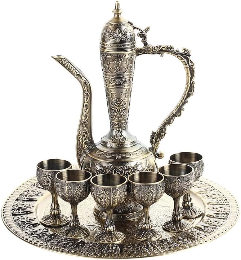 Vintage Wine Pot New Zinc Alloy Set Three-dimensional Relief Home Decoration