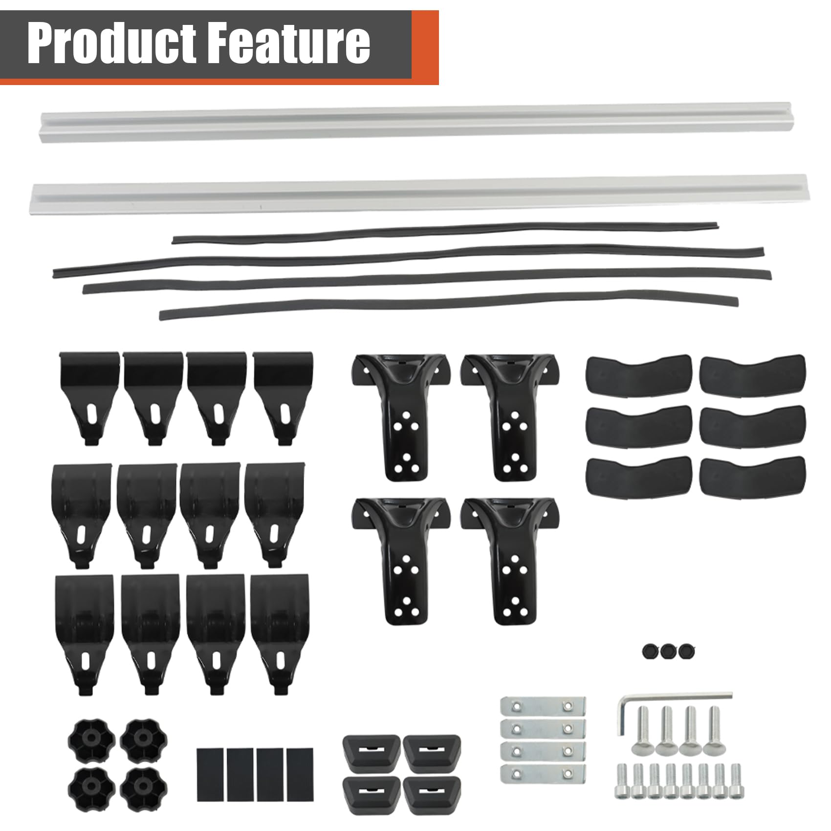 labwork Luggage Cargo Rack with 3 Kinds Clamp Universal 48 inch Car Top Roof Cross Bar