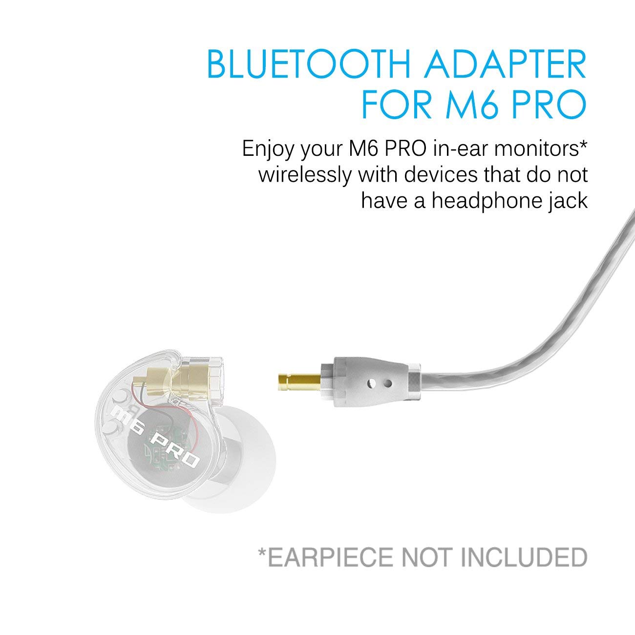 MEE audio BTC1 - Adaptador Bluetooth para Auriculares M6 Pro, Color Blanco