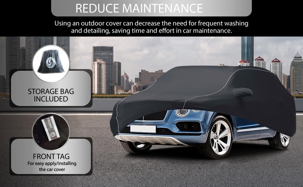 Image of Premium Outdoor Covers for Bentley Bentayga Luxury SUV All Weather Protection UV rain Snow dust Dirt and Other Elements, Real Oxford Material with Cotton Liner (Bentayga - Outdoor)