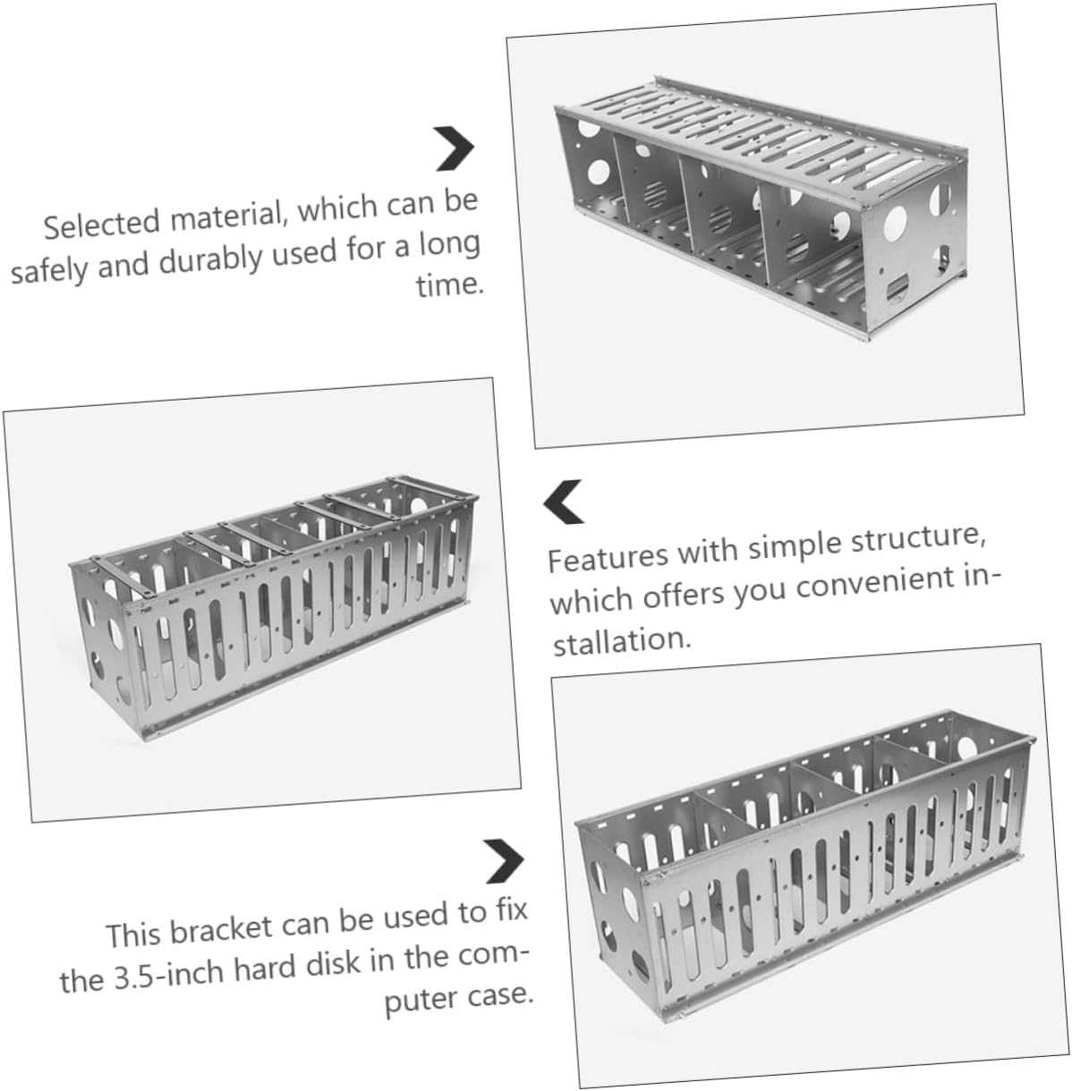 1set Hard Drive Cage Hard Disk Accessories Easy Installation Shockproof Design for External Storage and Systems