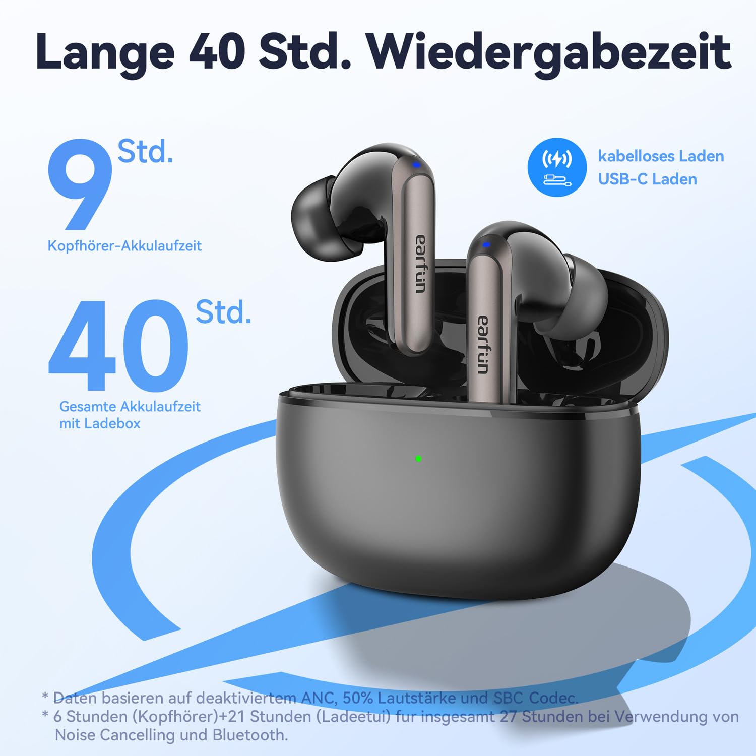EarFun Air 2 NC Bluetooth Kopfhörer In Ear mit Noise Cancelling