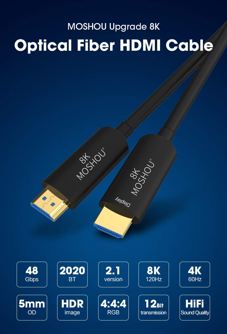 Amazon | SIKAI 8K 光ファイバー HDMIケーブル 光速 hdmi2.1