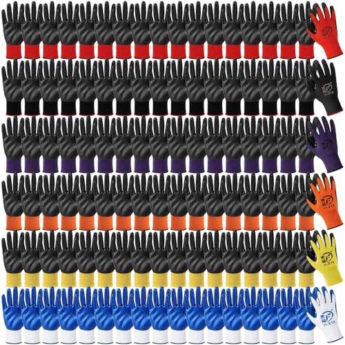 Gandeer 90 Pairs Rubber Coated Gardening Gloves
