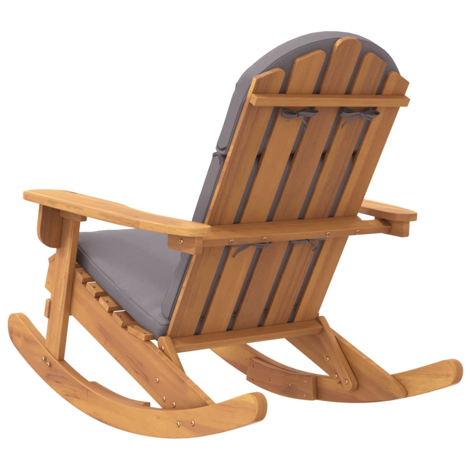 Adirondack-Schaukelstuhl mit Kissen - Outdoor-Schaukelstuhl mit Massivholzrahmen aus Akazie