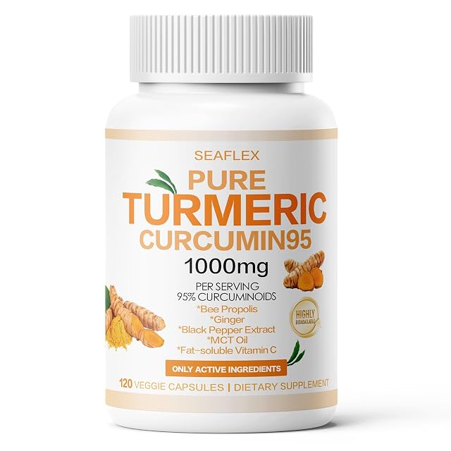 Turmeric Curcumin 95 1000mg - 95 Turmeric Complex Supplement with Bee Propolis 120 Capsules
