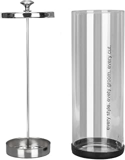 Barbicide Soaking Jar, Transparent Cleansing Glass Jar for Barber Tools Nail Salon Supplies Cleansing