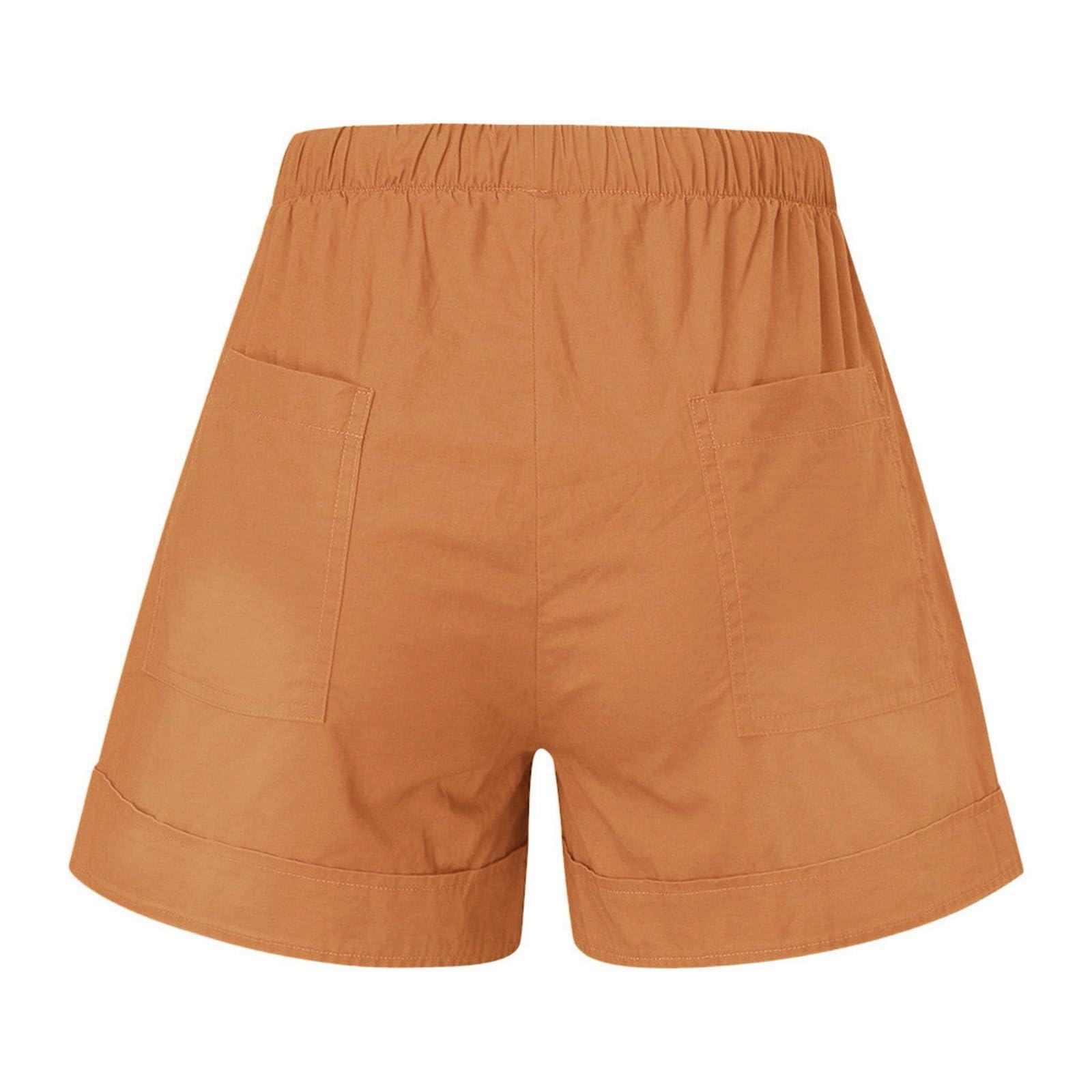 Generico Elastic Womens Coulisse Casual Comode Waist Pocketed Pants Splice Shorts Loose Pantaloni Pantaloni Corti Sportivi