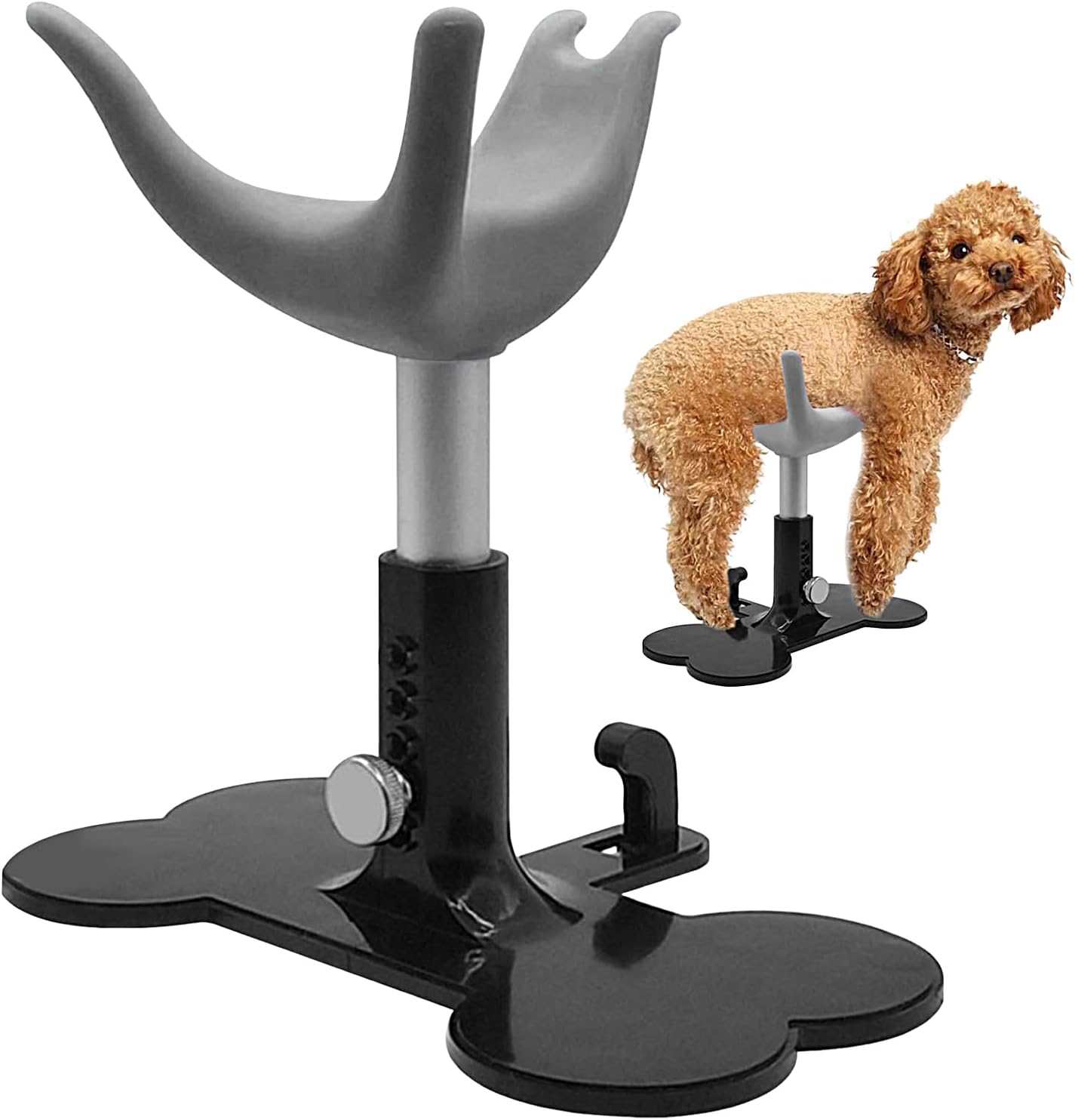 Adjustable Dog Grooming Stand - Puppy Bathing Ladder Bench | Non-Slip Height Adjustable Assistive Pet Support for Bathing, Showering, Trimming Dogs Safely and Comfortably At Home