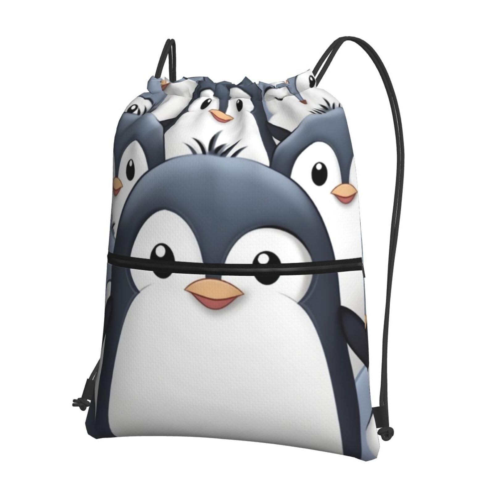 yomeeaaaa Drawstring Backpack Gym Bag Cinch Bag Draw String Back Bag Cute Penguin Drawstring Bags for Travel