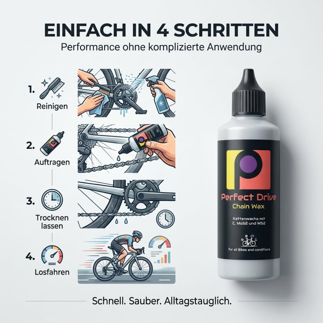 Premium Kettenwachs mit Graphit, MoS₂ & WS₂ – Für Rennrad, Gravel, MTB & E‑Bike