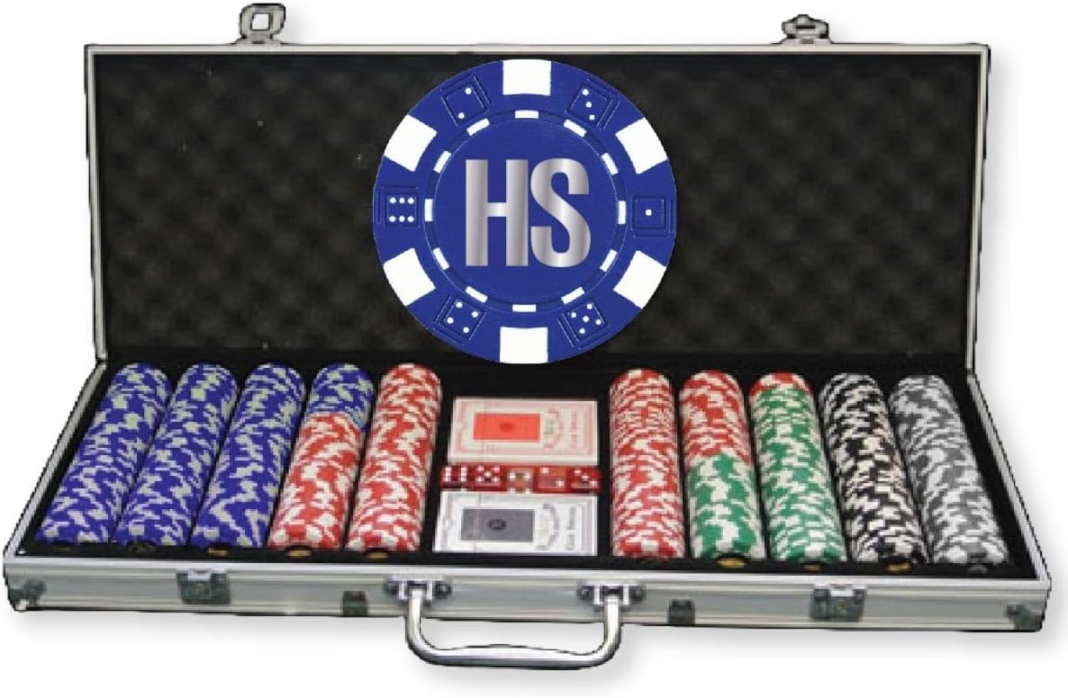 500 Ct. Holiday Custom Poker Chip Set with Your Logo or Artwork on Poker Chips and Case Included