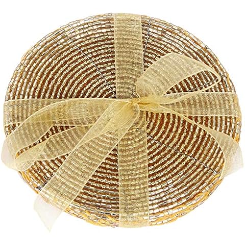 Carousel Home and Gifts Golden Beaded Coasters Set Cover