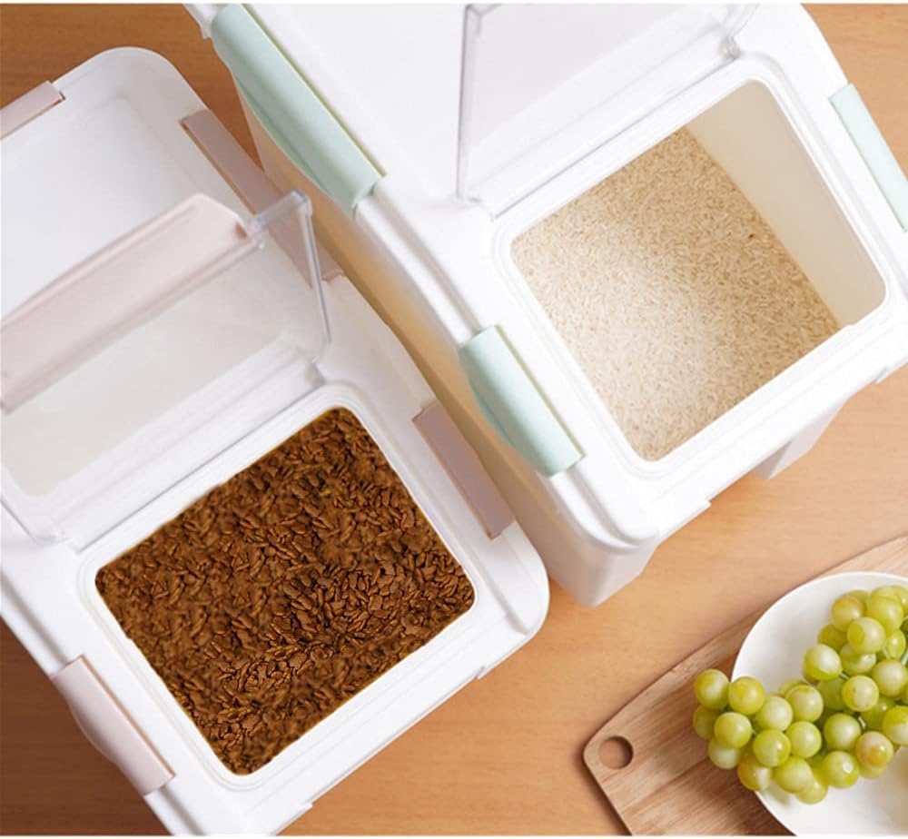Buy Airtight Pet Food Storage Container With Wheel And Lid Plastic Pet Food Bin 33lb For Home Kitchen Dog Cat Bird Fish Food Rice Grain Cereal Storage Online In Usa B09c5w21ck