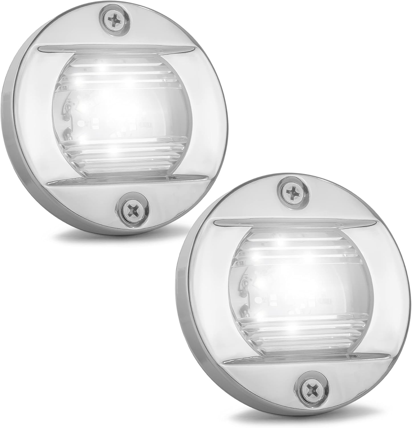 Five Oceans Cool White LED Cockpit / Courtesy Light, Flush Mount, 3 Inches, Marine, Boat Cockpit & Deck, RV, Motorhome, Camper, Caravan, Trailer, 2-Pack, FO-3906 : Sports & Outdoors