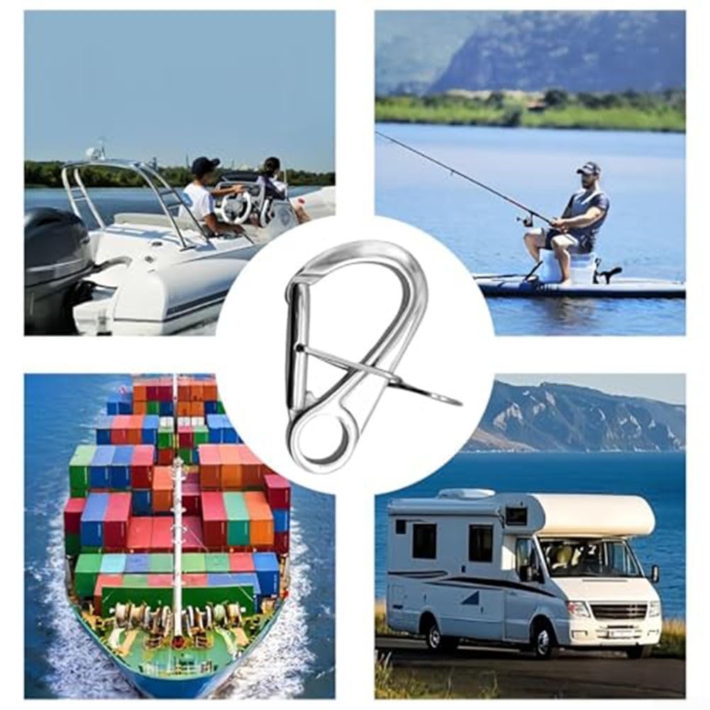 Gancio di attracco in acciaio inossidabile 316 Marine Grade Quick Release Snap Clip autobloccante Moschettone di ormeggio per canottaggio Yachting Escursioni Attrezzatura di sicurezza