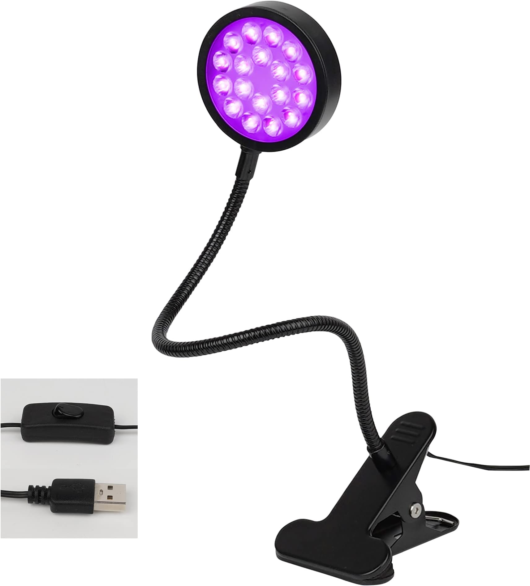 UV Black Light Curing Lamp Gooseneck UV Light for Resin Curing, USB 1
