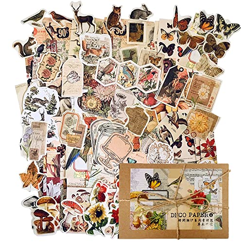 El Mejor Listado de Papel decorativo los preferidos por los clientes. 48 JohnLone 200 Piezas de Suministros de Diario de Basura Vintage, Pegatinas Vintage, Papel Decorativo, Suministros de Albumes de Recortes, Pegatinas de Naturaleza de Plantas de...