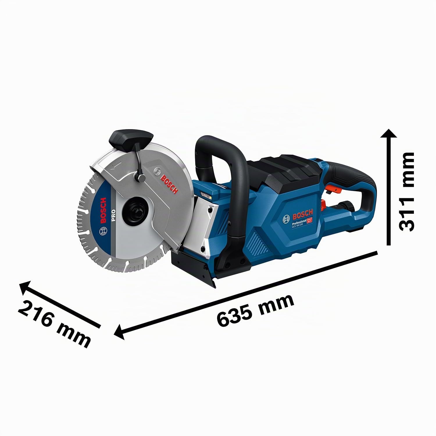 Bosch Professional 18V System scie tronçonneuse sans-fil GCS 18V-230 (avec 1 raccord de flexible, sans batterie ni chargeur)