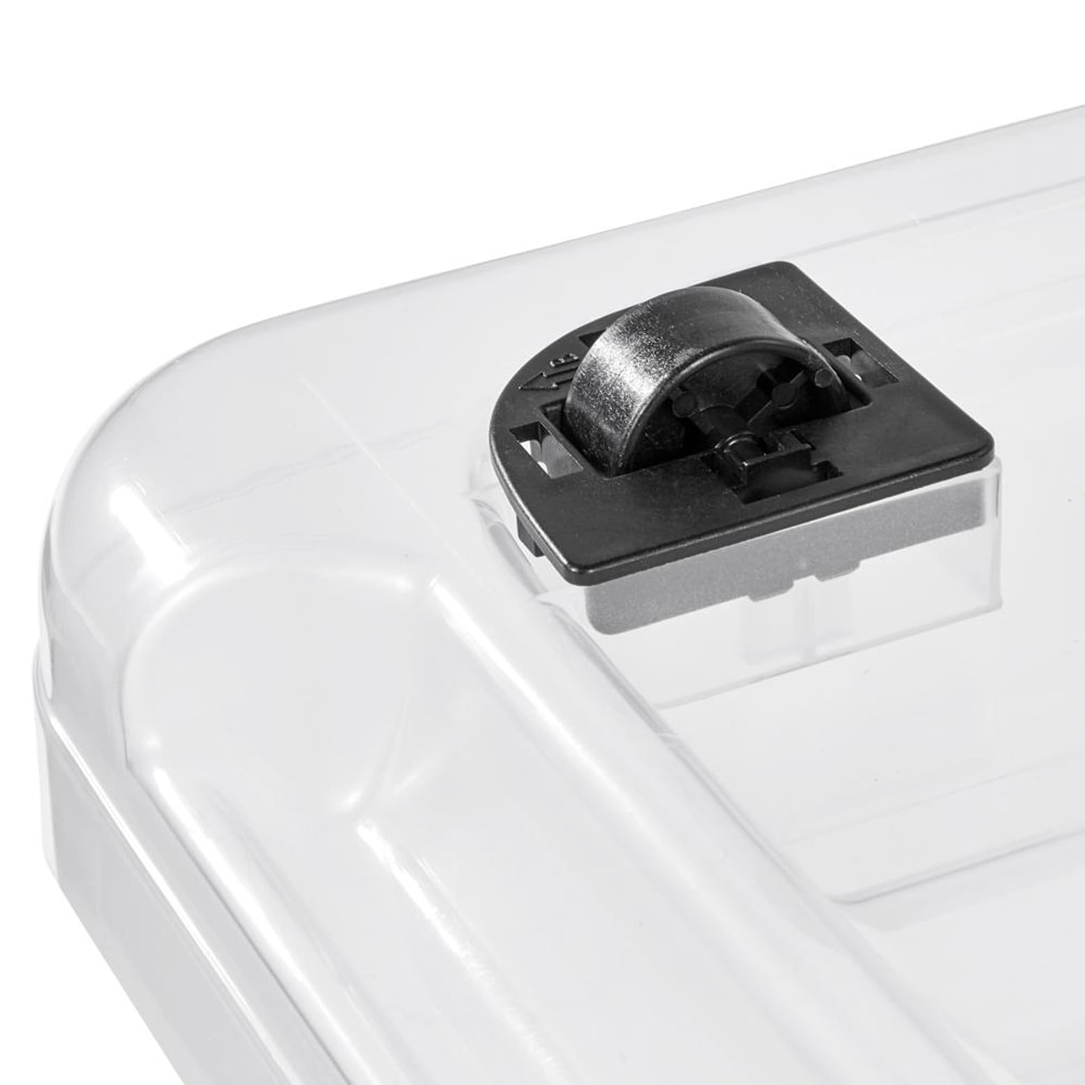 keeeper Boîte de rangement transparente avec couvercle et roulettes