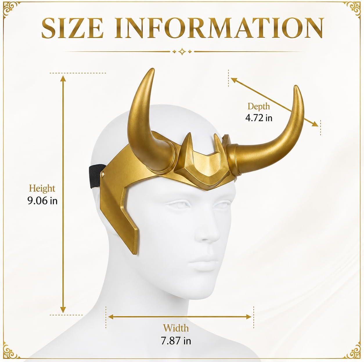 nezababy Superhero Horns Helmet Crown, Golden PVC Headpiece Halloween Cosplay Costume Prop Accessory for Adults