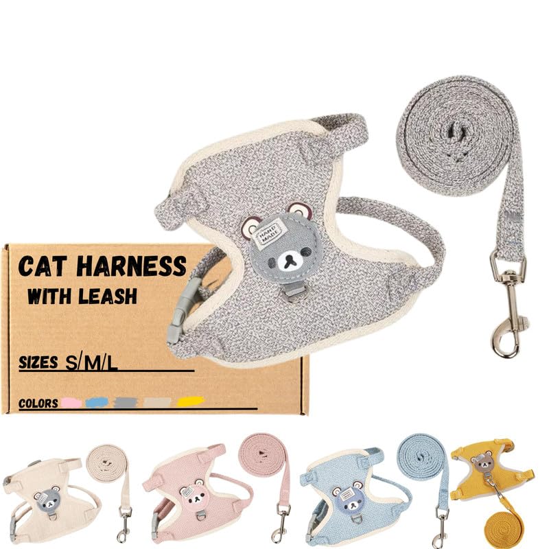 House Of Pets Cat Harness and Leash Set - Escape Proof and Adjustable - Lightweight and Soft Walking Harness for Cats - Perfect for Medium Cats with Weight from 3.1 KG to 6 KG (Medium, Grey) (B0CDL8J1PZ) Amazon Price History, Amazon Price Tracker