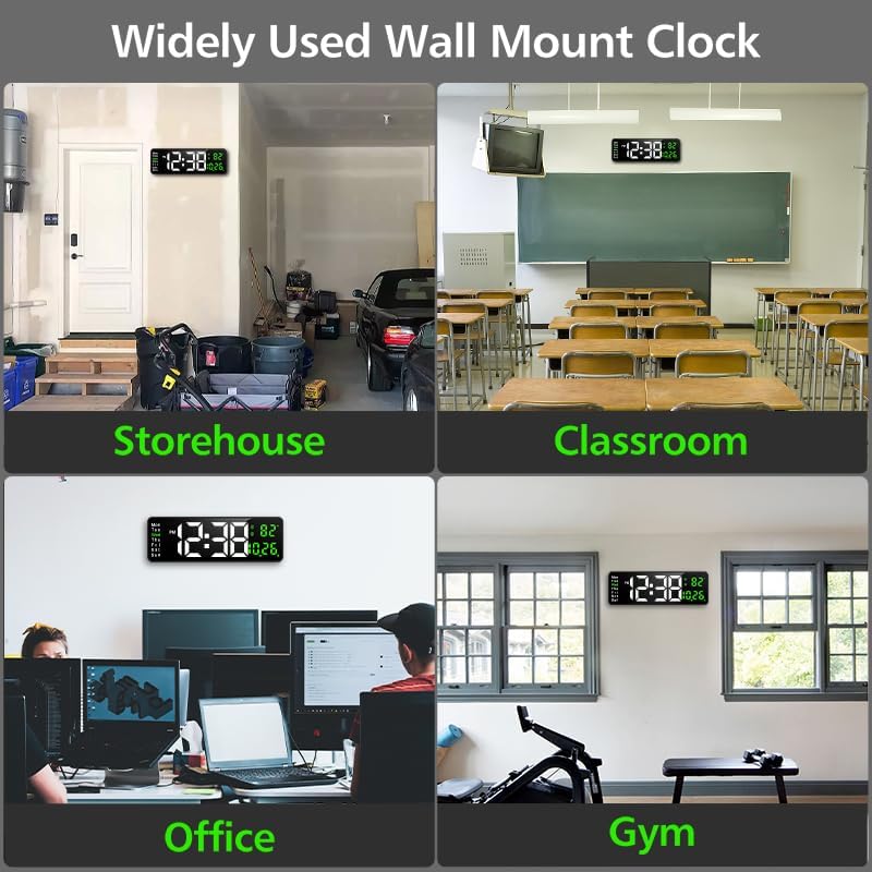Zgrmbo Digital Wall Clock in various settings