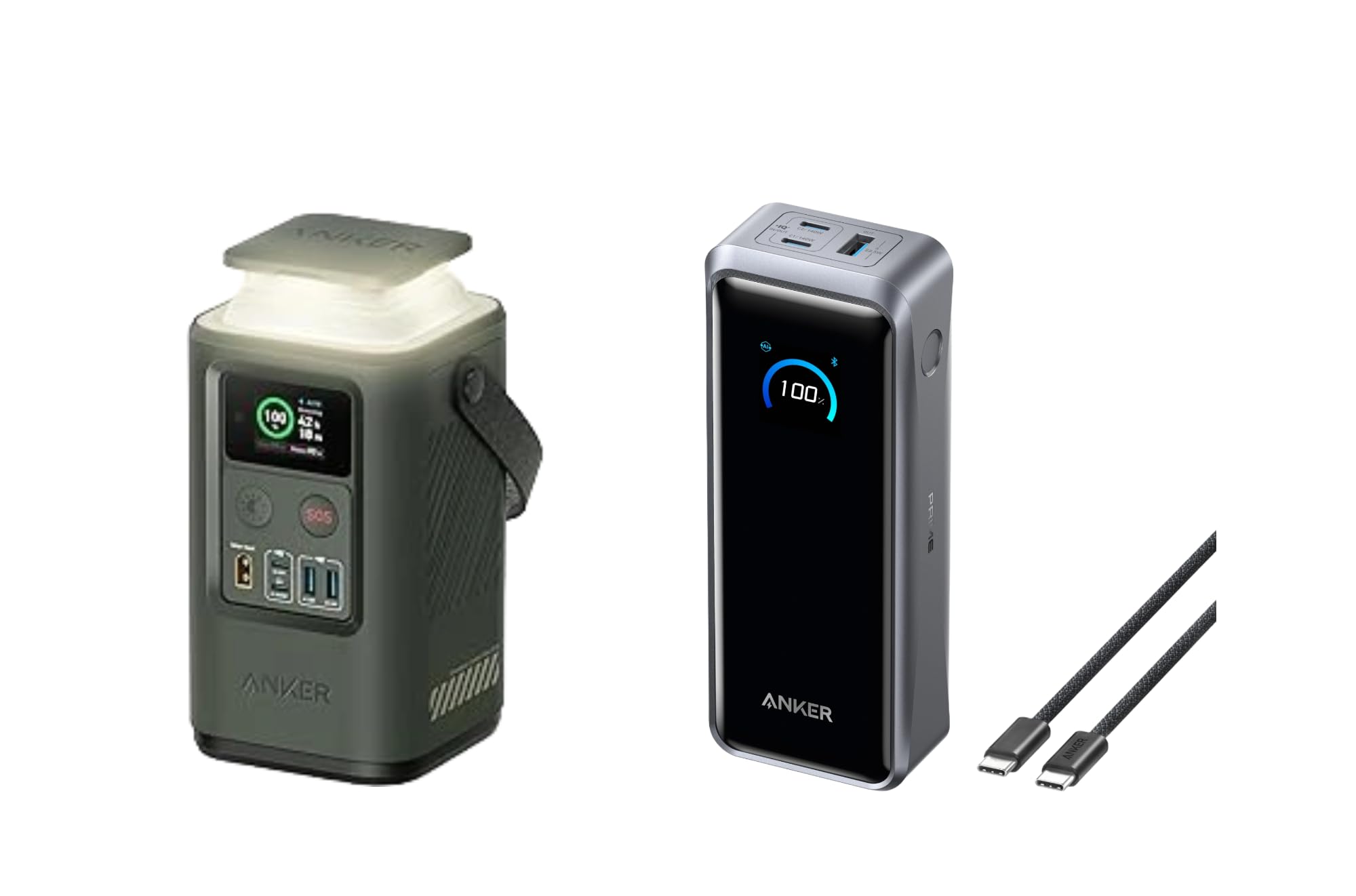 Anker Power Bank Power Station 60 000mAh Portable Outdoor Generator 87W with Smart Digital Display Black Bundle