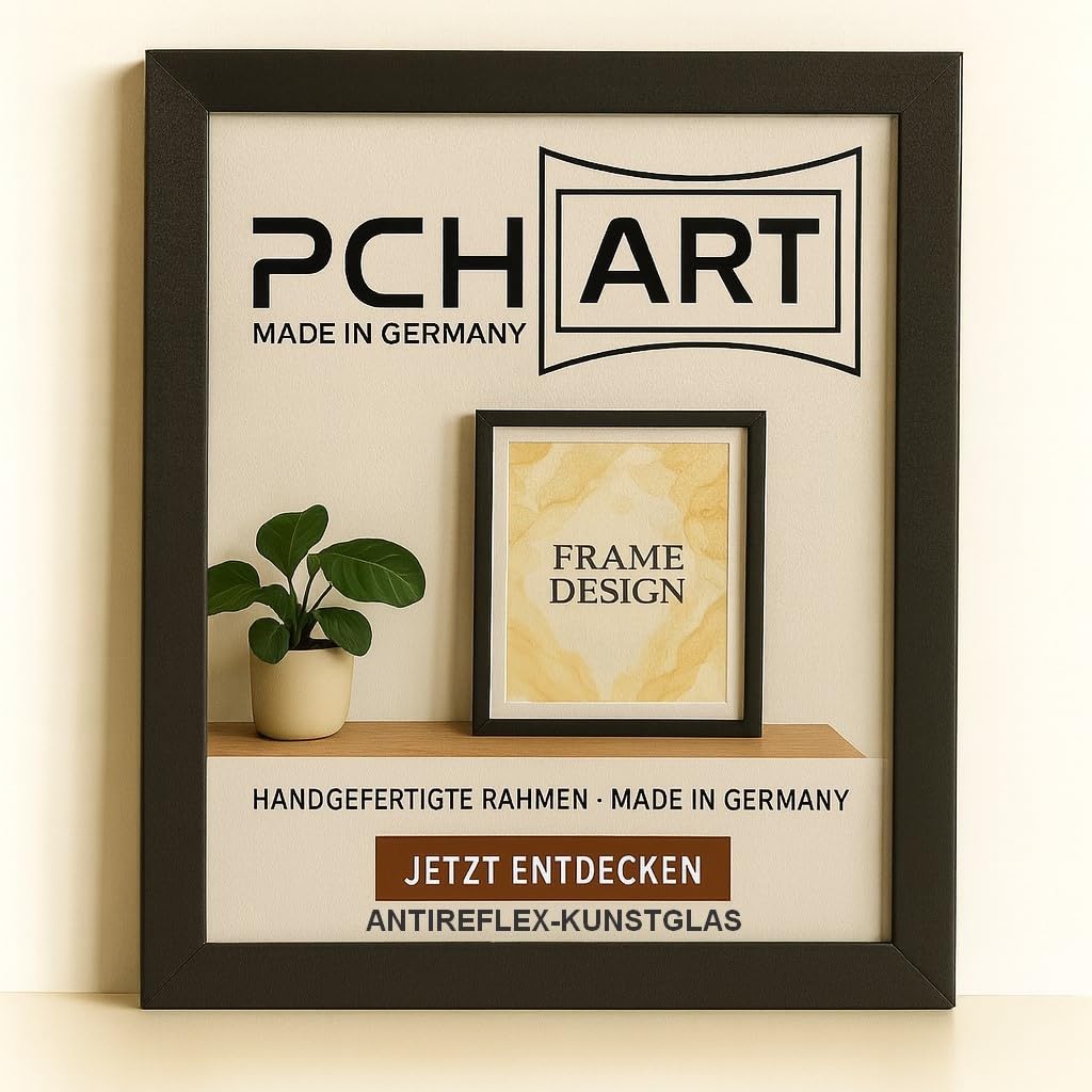 Premium Bilderrahmen 40 mm aus MDF – Schwarz Matt in 70x140 cm – Mit Antireflex Kunstglas – Hochformat & Querformat – Wandmontage & Tischaufstellung – Modernes Design für Fotos, Poster, Urkunden