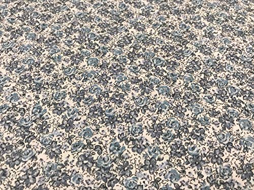 Cotton fabrics, fabrics by the metre, blue liberty flower fabrics, children's fabrics, craft fabrics, dress fabrics, 1 metre x 150 cm, FREE SHIPPING