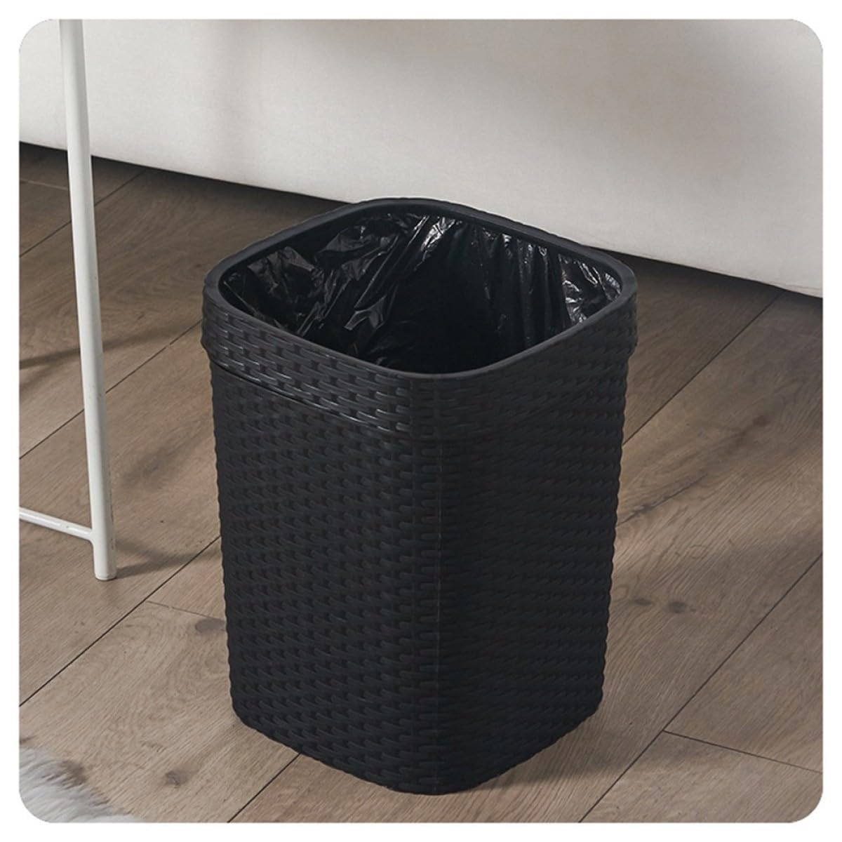 Beaupretty 14l Quadratischer Mülleimer aus Kunststoff für Haushalt und Hauswirtschaftsraum Langlebig mit Textur Moderner und Schlichter Abfallbehälter für Büro und Bad