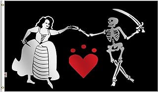 Pirate Back from The Dead Red Flag 3x5 Ft Large, Moderate-Outdoor& Indoor Both Sides Heavy Duty100D Polyester,Canvas Header and Double Stitched - Jolly Roger Dance Halloween Flags