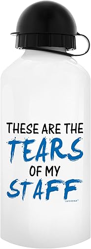 Miniatura 3 de Botella de agua de aluminio con tapa y pico deportivo, con frase en inglés "Tears of My Staff", regalo de agradecimiento para jefes, supervisores,