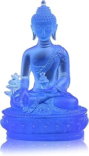 HDYS de de medicina tibetana, resina translúcida, escultura de para meditación, decoración espiritual, coleccionable, color azul