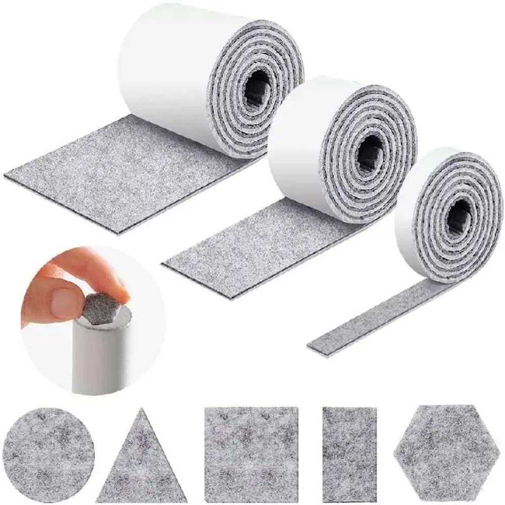 2 Tiras de Fieltro Autoadhesivas for Muebles, Cinta Deslizante con Forma de Bricolaje, Rollo de Tira de Fieltro de poliéster(B,Width 10CM_100CM)
