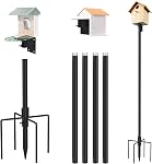 ERYTLLY Kit de montage du pôle Bird House 80 1 cm 2 Paire Crochets Multi-Feeders Oiseau Feeder - Support de support de bâton de Bluebird réglable pour l'extérieur, le triage et le jardin