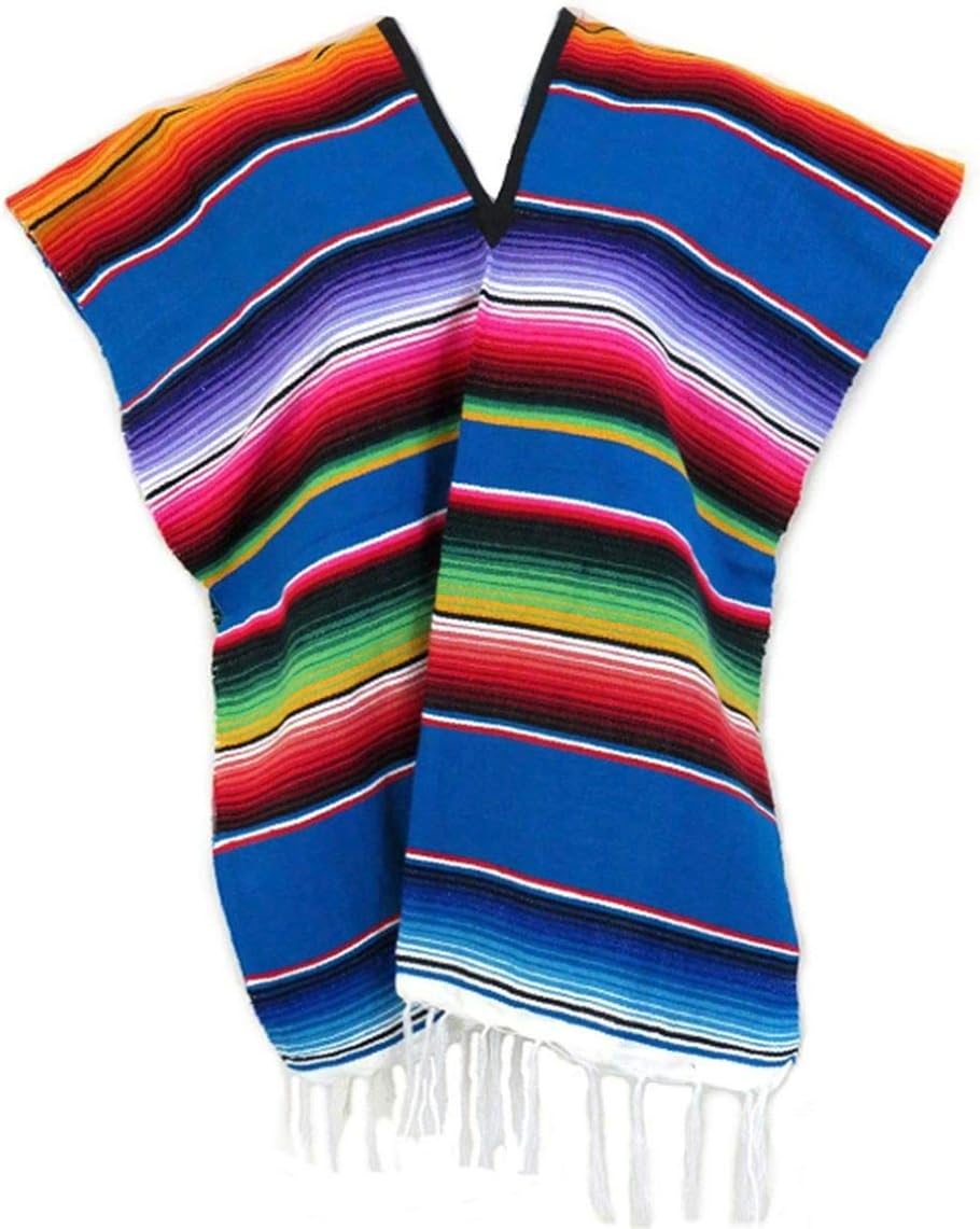 Del Mex Youth Kids Toddler Child Mexican Serape Poncho Costume Ages 2-14