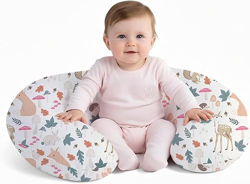 Miniatura 11 de Little Grape Land Almohada de lactancia para lactancia materna, almohada de alimentación ergonómica con funda extraíble, almohada de alimentación