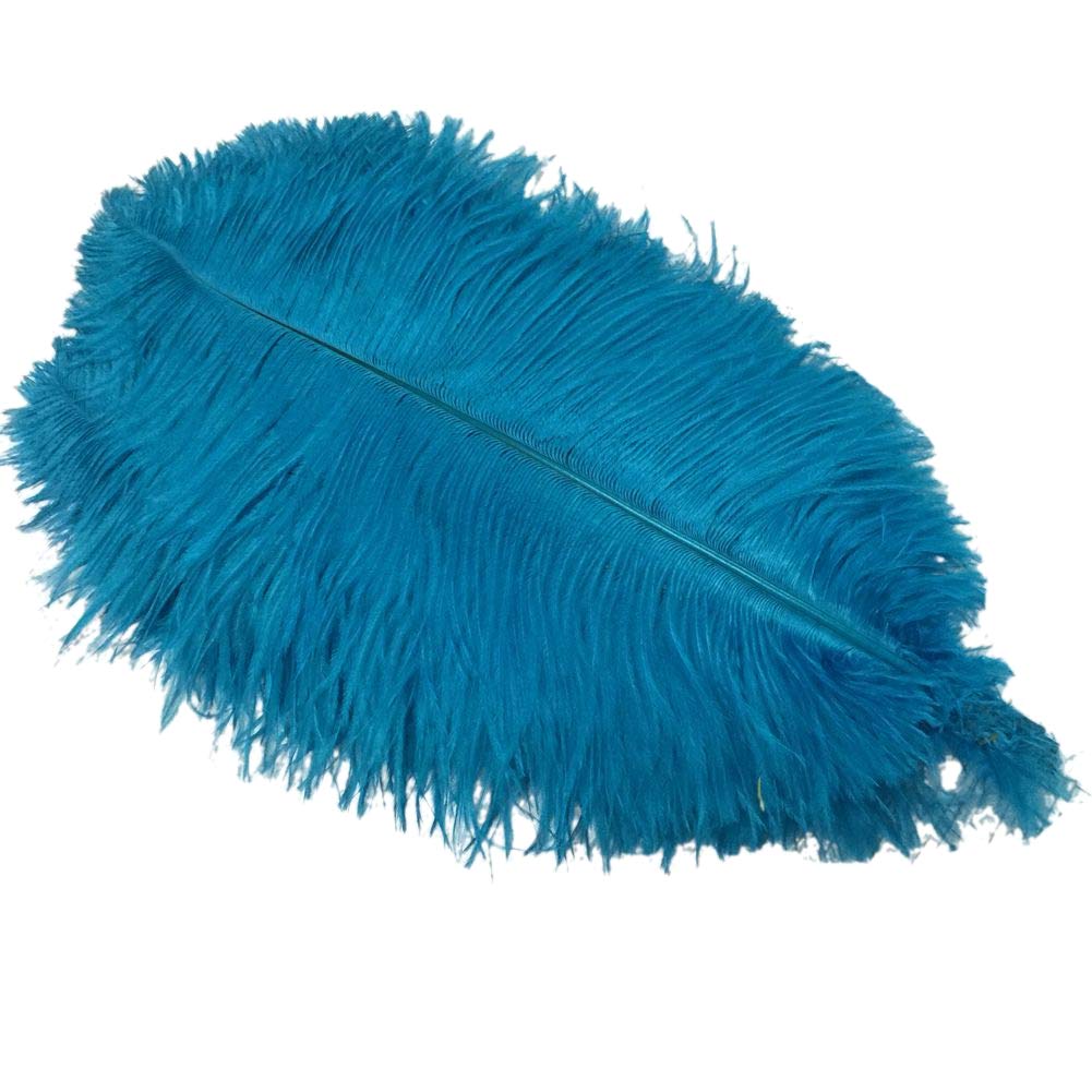 Shekyeon 16-18inch 40-45cm Ostrich Feather DIY Craft Feather Pack of 10(Turquoise) — image 1