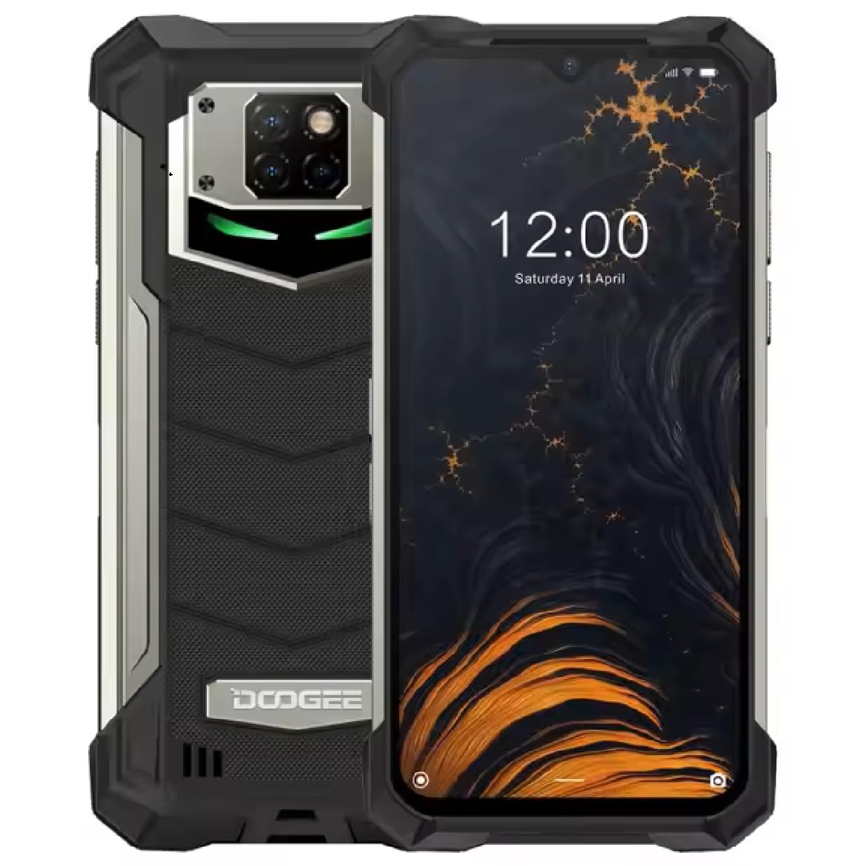 Smartphone Robusto S8P 10000 mAh Batteria, Octa-core 6GB+128GB Android 10, Fotocamera Quadruple 21 MP, 6,3 "FHD + Corning Gorilla Glass, Ricarica Wireless, Rugged Telefono IP68 NFC Nero